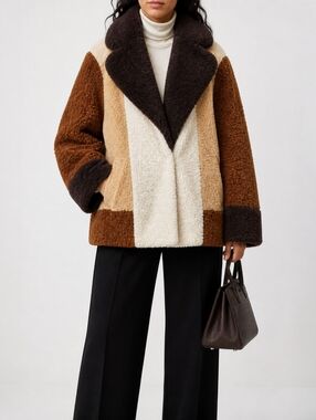A.L.C. Stefan Plush Teddy Sherpa Coat – Relaxed Cozy 70s Style - Size XL